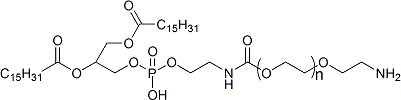 氨基聚乙二醇二棕榈酰磷酯酰乙醇胺，NH2-PEG-DPPE
